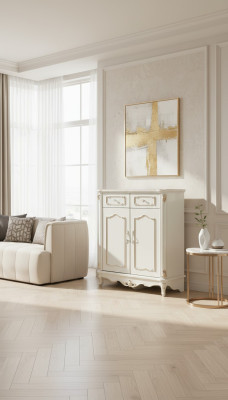 Laden Nachtkastje Wit Slaapkamer Elegant Ontwerp Klassiek Ladenkast Luxe Hout Nieuw