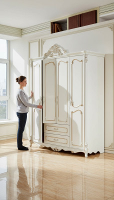 Kledingkast Wit Elegant Slaapkamerontwerp Klassieke Meubels Luxe