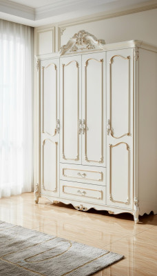 Kledingkast Wit Elegant Slaapkamerontwerp Klassieke Meubels Luxe