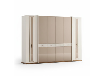 Zesdeurs kledingkast Kast Beige Kasten Meubels Hout Garderobekast