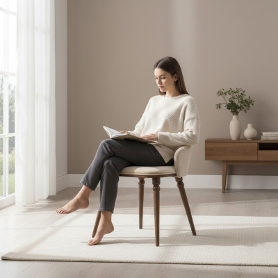 Luxe stoel Moderne stoelen Fauteuil Bekleding Metaal Hout Textiel Nieuw Beige