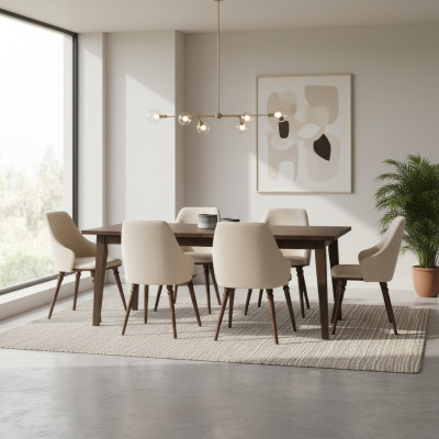 Luxe stoel Moderne stoelen Fauteuil Bekleding Metaal Hout Textiel Nieuw Beige