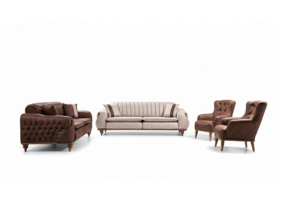 Chesterfield bankstel bank zitkussen bankbank meubels stof textiel  Chesterfield bankstel bank zitkussen bankbank meubels stof textiel