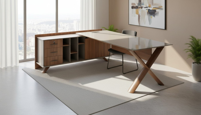 Hoekbureau Kantoorinrichting Kamermeubilair Ontwerp Bureau's Meubels