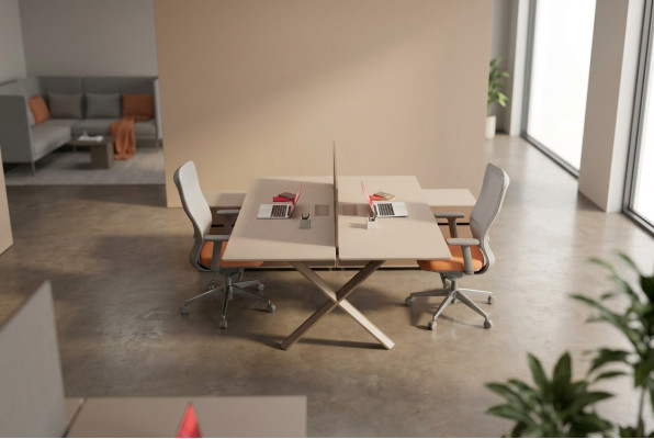 Houten meubels werktafel bureautafel bureaus moderne kantoorinrichting nieuw
