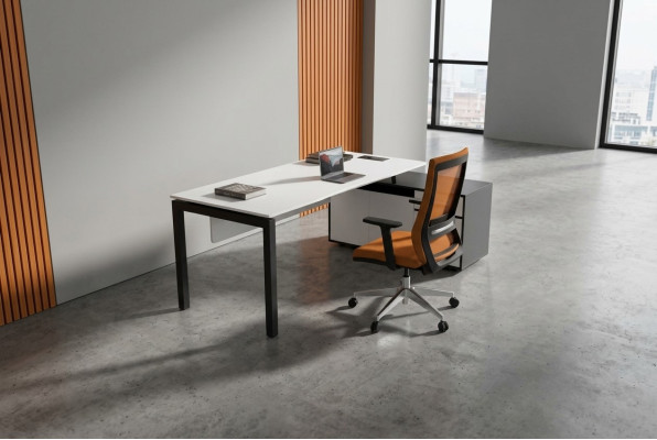Witte werktafel computertafel kantoortafels houten meubels schrijfmeubels modern.