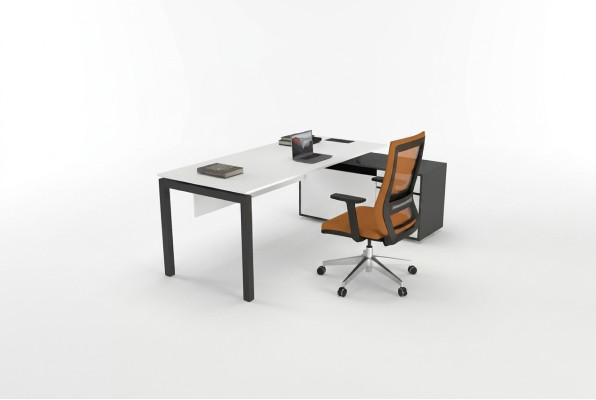 Witte werktafel computertafel kantoortafels houten meubels schrijfmeubels modern.