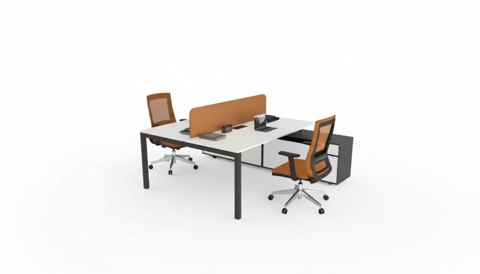 Grote werktafel kantoormeubilair thuiskantoorinrichting luxe design.