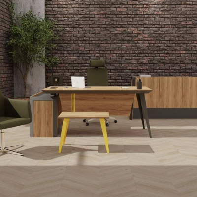 Hoekbureau salontafel dressoir kantoormeubilair ontwerp werkkamer
