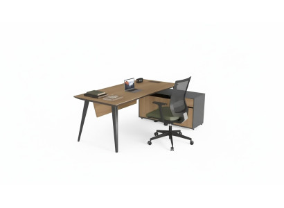 Hoekbureau Kantoor bureau groot Directeur tafels Bureau meubelen Bruin