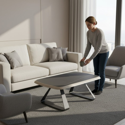 Werkkamer salontafel modern design koffietafel bruin houten meubels nieuw