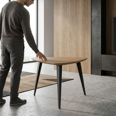 Driehoekige salontafel Kantoor meubilair Koffietafel Houten meubels Bruin Nieuw