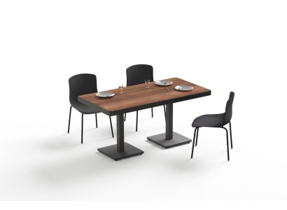 Moderne eettafel massief hout meubels Eetkamer meubels Bruin Roestvrijstalen meubels.
