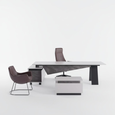 Grijze kantoorinrichting bureau dressoir kantoormeubilair Modern Hout