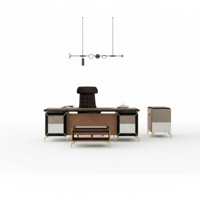 Moderne kantoormeubelen, dressoir, bureau, hoekbureau, ladekast.