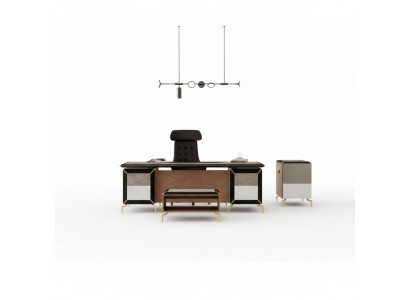 Moderne kantoormeubelen, dressoir, bureau, hoekbureau, ladekast.
