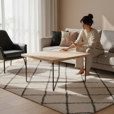 Ontwerper metalen salontafel houten meubels thuiskantoor inrichting kantoormeubilair