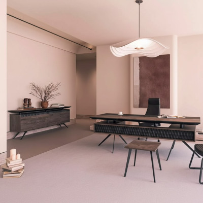 Werkkamer Kantoor Bureau Salontafel Dressoir Modern Hout Bruin
