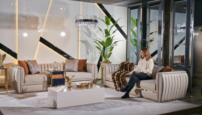 Bankstel 3+3 Bank Salontafel Set Bank Stofbank 3-dlg.