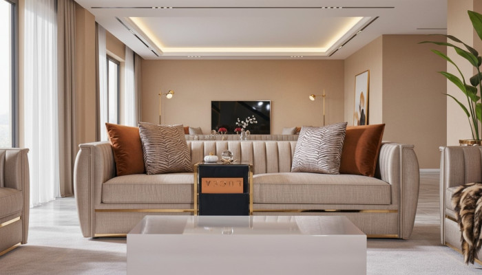 Woonkamer salontafels ontwerp tafel hout beige stijl moderne luxe tafels