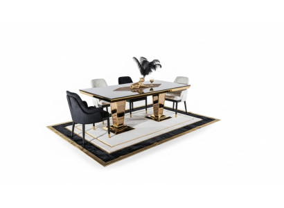 Tafel Eettafel Hout Eetkamer set van 4 stoelen Stoelen zwart Groep