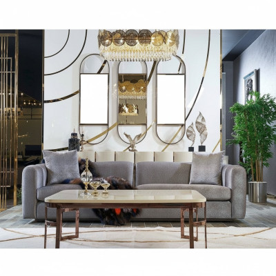 Luxe bankstel set 2-dlg bank 3-zits salontafel bankbanken fauteuil nieuw