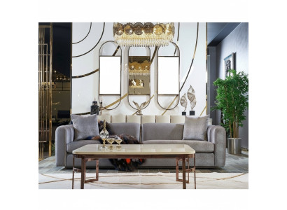 Luxe bankstel set 2-dlg bank 3-zits salontafel bankbanken fauteuil nieuw