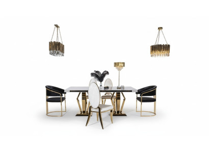 Eettafel 4x stoelen Eetkamerset Eetgroep Modern Stoel Tafel Tafel 5-delig