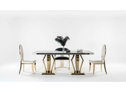 Luxe tafels Eetkamertafel Eetkamer Modern roestvrijstaal onmiddellijk wit