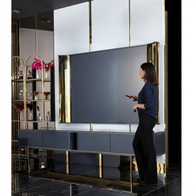 rtv Laag tv-meubel Tv-standaard Dressoir Woonkamer Modern Hout Zwart Ontwerp