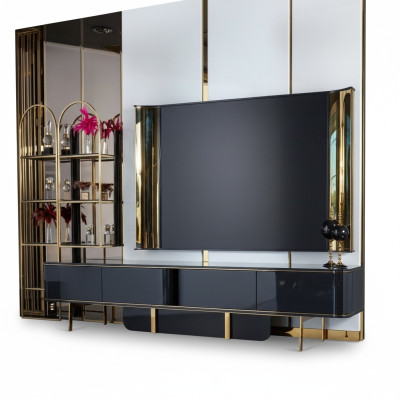 rtv Laag tv-meubel Tv-standaard Dressoir Woonkamer Modern Hout Zwart Ontwerp
