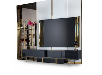 rtv Laag tv-meubel Tv-standaard Dressoir Woonkamer Modern Hout Zwart Ontwerp