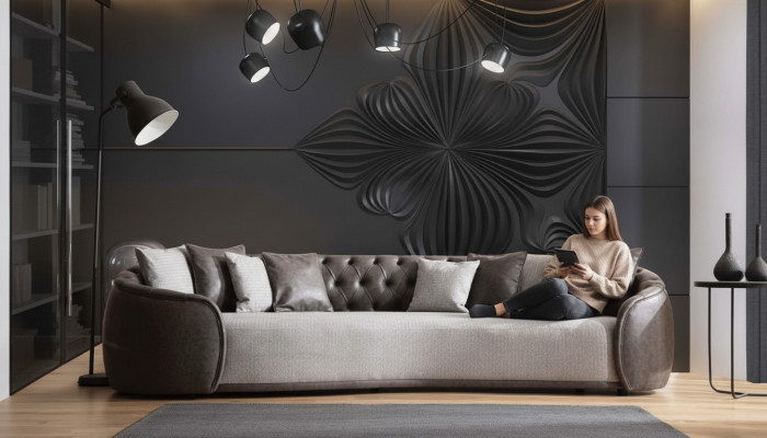 Luxe bank bank bank woonkamerkantoor meubels textielbanken 3-zits