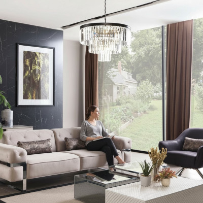 Woonkamer Design Bankstel 3-zits gestoffeerde bank Bankstellen beige