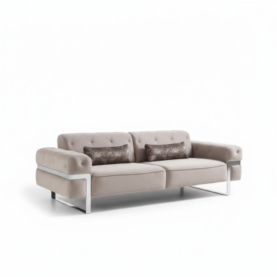 Woonkamer Design Bankstel 3-zits gestoffeerde bank Bankstellen beige