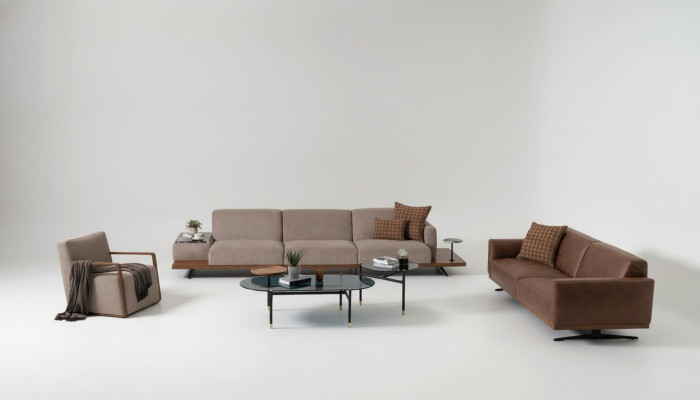Luxe bankstel Banken 4+3+1 Zit fauteuil 2x salontafel 4-delig