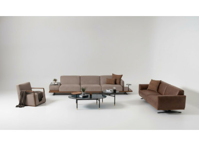Luxe bankstel Banken 4+3+1 Zit fauteuil 2x salontafel 4-delig