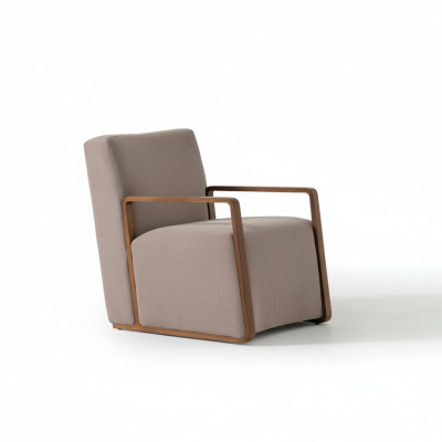 Fauteuil 1-zits bank van textielstof, bankstel met bekleding, designmeubels nieuw grijs.
