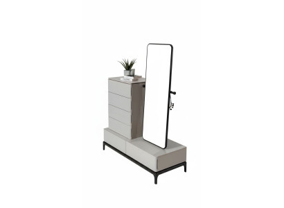 Commode woonkamerset commode met spiegel hout Stijl Modern wit