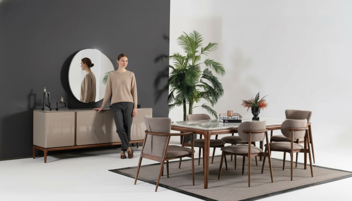 Italiaanse eetkamerset eetgroep meubelset stoelgroep dressoir