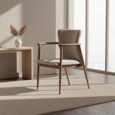 Eetkamerstoel ontwerp gestoffeerd textiel modern design fauteuil fauteuil