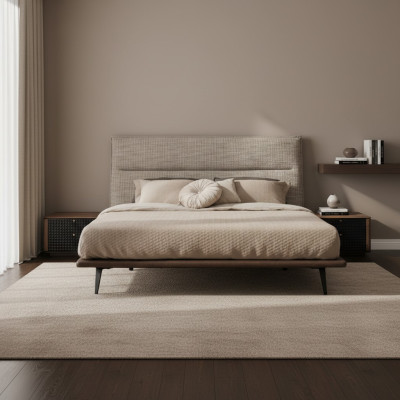 Modern Loft Design Slaapkamer Bed Ontwerp Luxe Bedden Bekledingsstijl Meubels Nieuw grijs