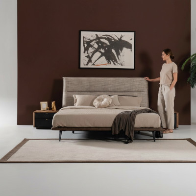 Italiaans slaapkamerbed 2x nachtkastje 3-delige set. Luxe moderne stijl.