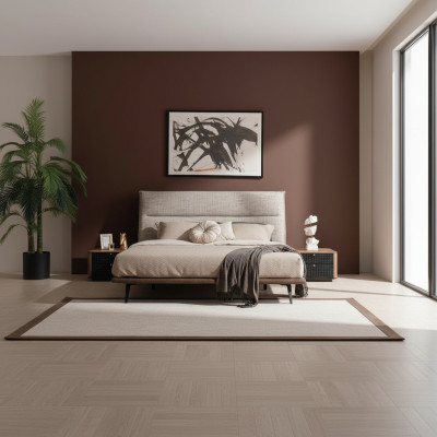 Italiaans slaapkamerbed 2x nachtkastje 3-delige set. Luxe moderne stijl.