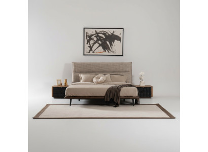 Italiaans slaapkamerbed 2x nachtkastje 3-delige set. Luxe moderne stijl.