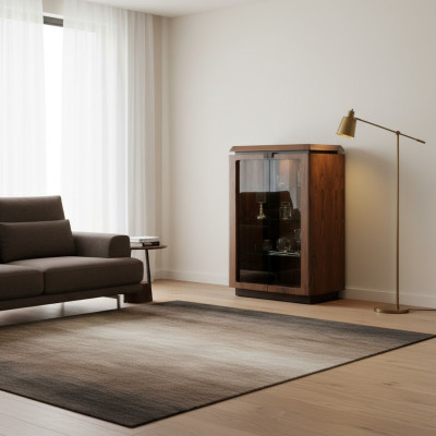 Luxe houten vitrine buffetkast ontwerp kasten bruin meubels kast nieuw