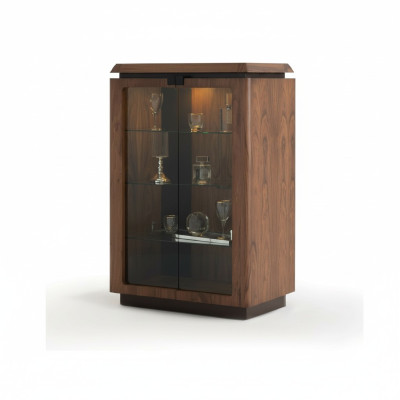 Luxe houten vitrine buffetkast ontwerp kasten bruin meubels kast nieuw