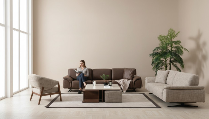 Bankstel 3+3+1 Zitsbank Woonlandschap Set Ontwerp Modern