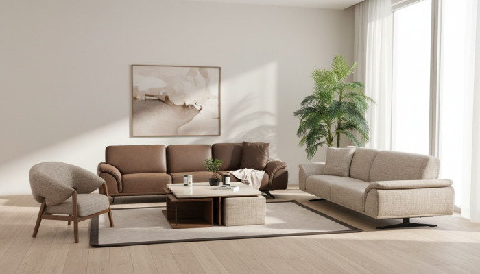 Bankstel 3+3+1 Zitsbank Woonlandschap Set Ontwerp Modern