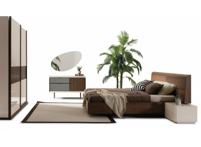 Ontwerp luxe slaapkamer bed 2x nachtkastjes commode set bedden 8-delige set.